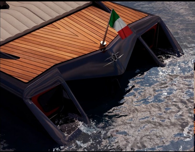 Spiaggetta di poppa in legno teak