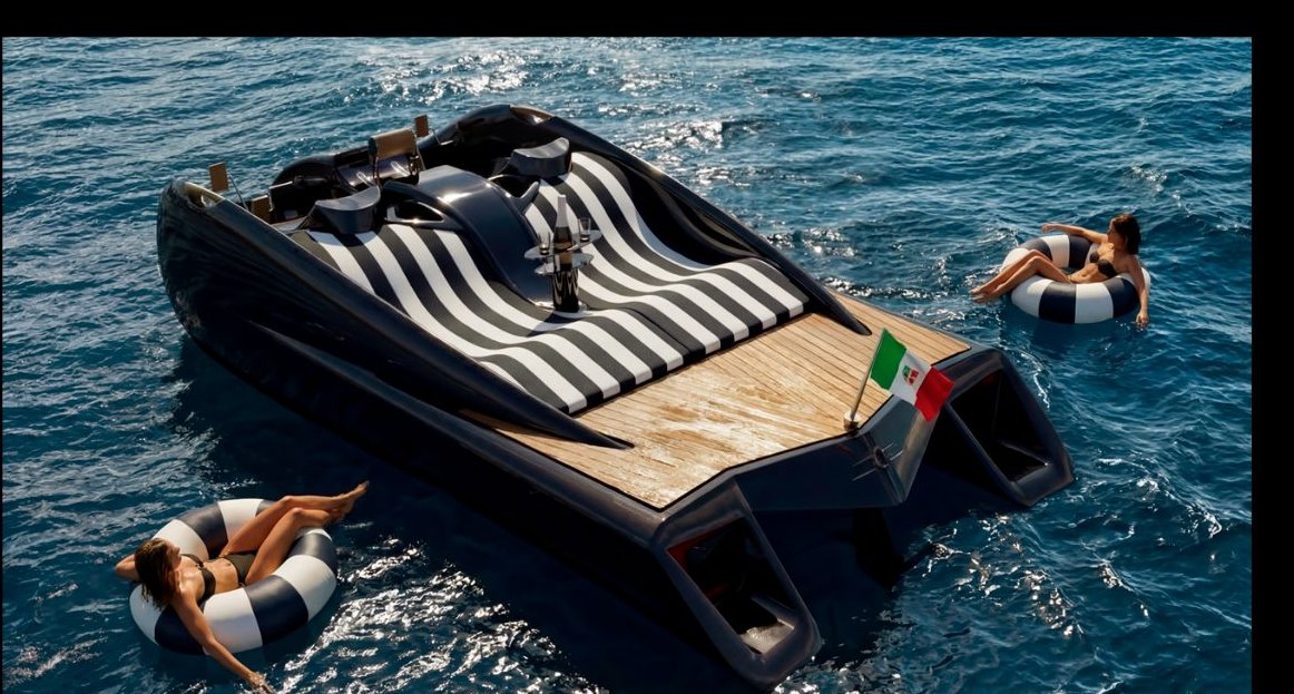 Ocean13 con tessuti a righe e ospiti in acqua